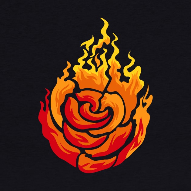 Flame Rose Fire Flower by Dennisbani